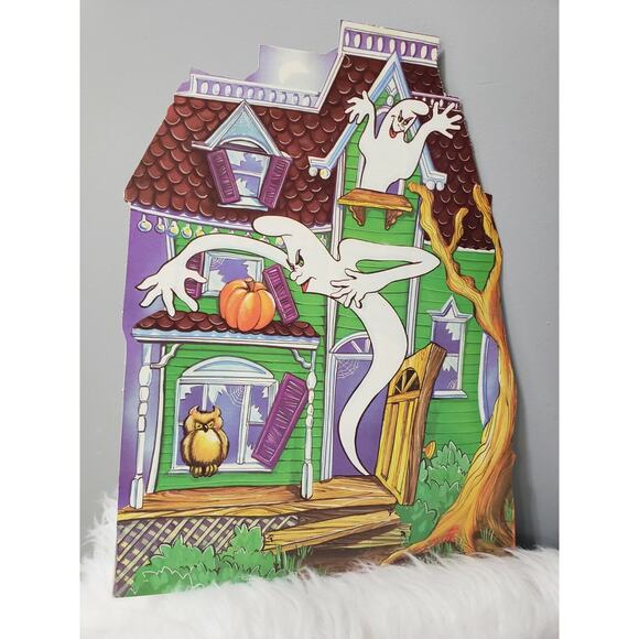 Vintage Hanging GHOST Halloween Decoration Cut HAUNTED HOUSE - Picture 5 of 6